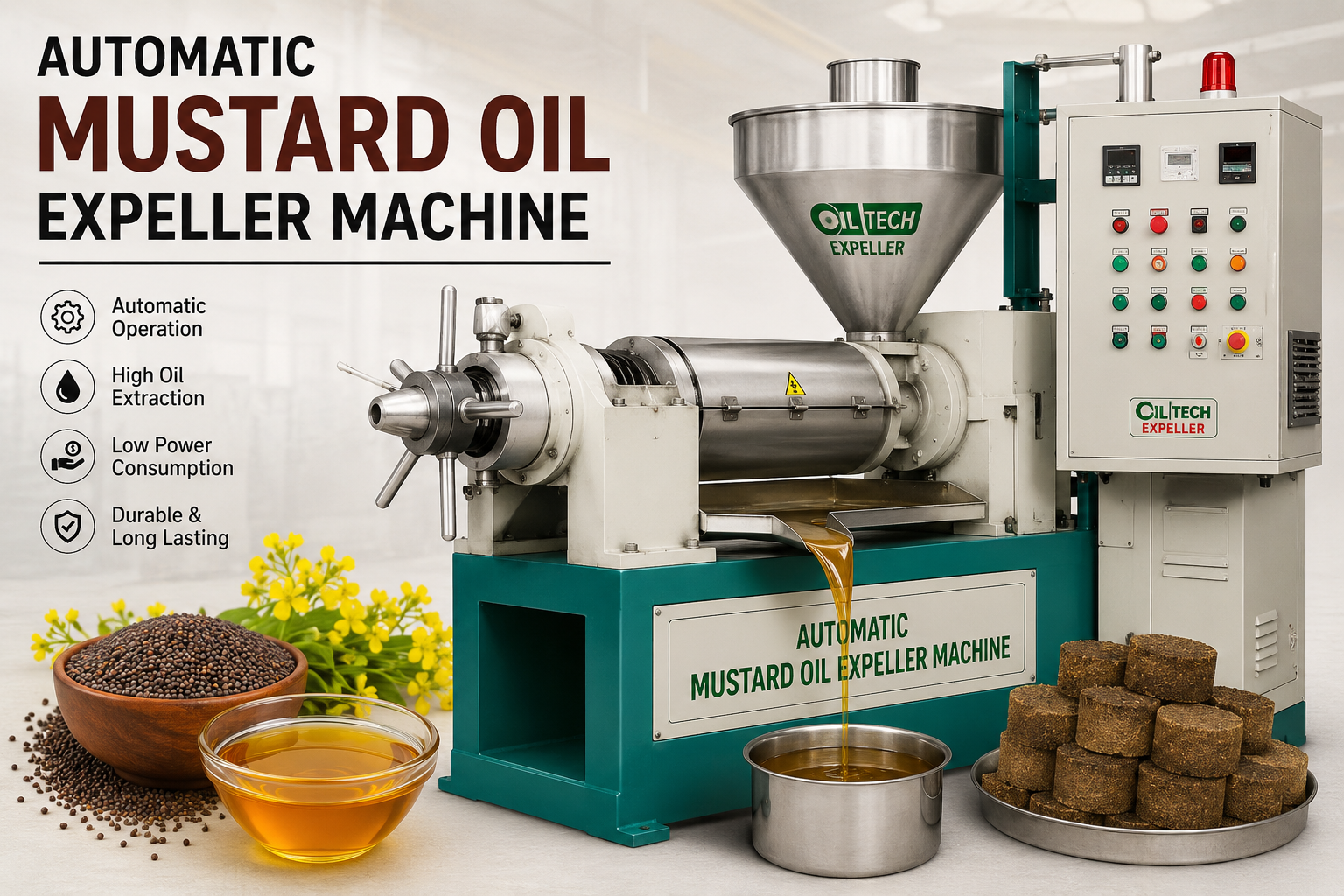 Automatic Mustard Oil Expeller Machine for High Oil Extraction and Commercial Use